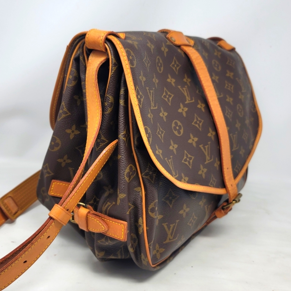 Louis Vuitton Saumur 35 Monogram Canvas Shoulder Crossbody Hand Bag Vintage Auth - Picture 2 of 14